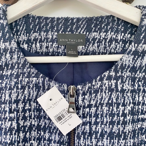 NEW Ann Taylor Houndstooth Collarless Jacket - Picture 3 of 8